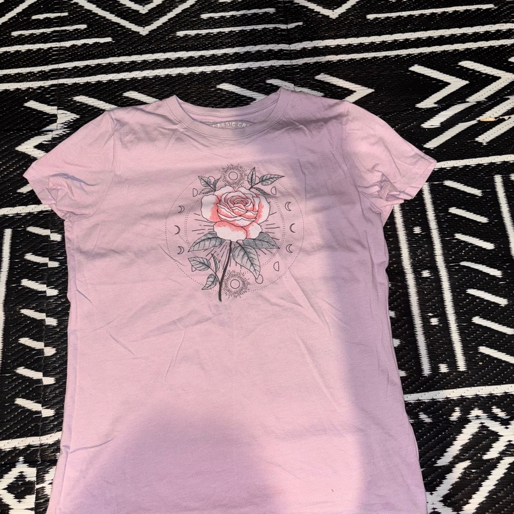 Aeropostale Purple and Pink Fitted Short Sleeve Tee